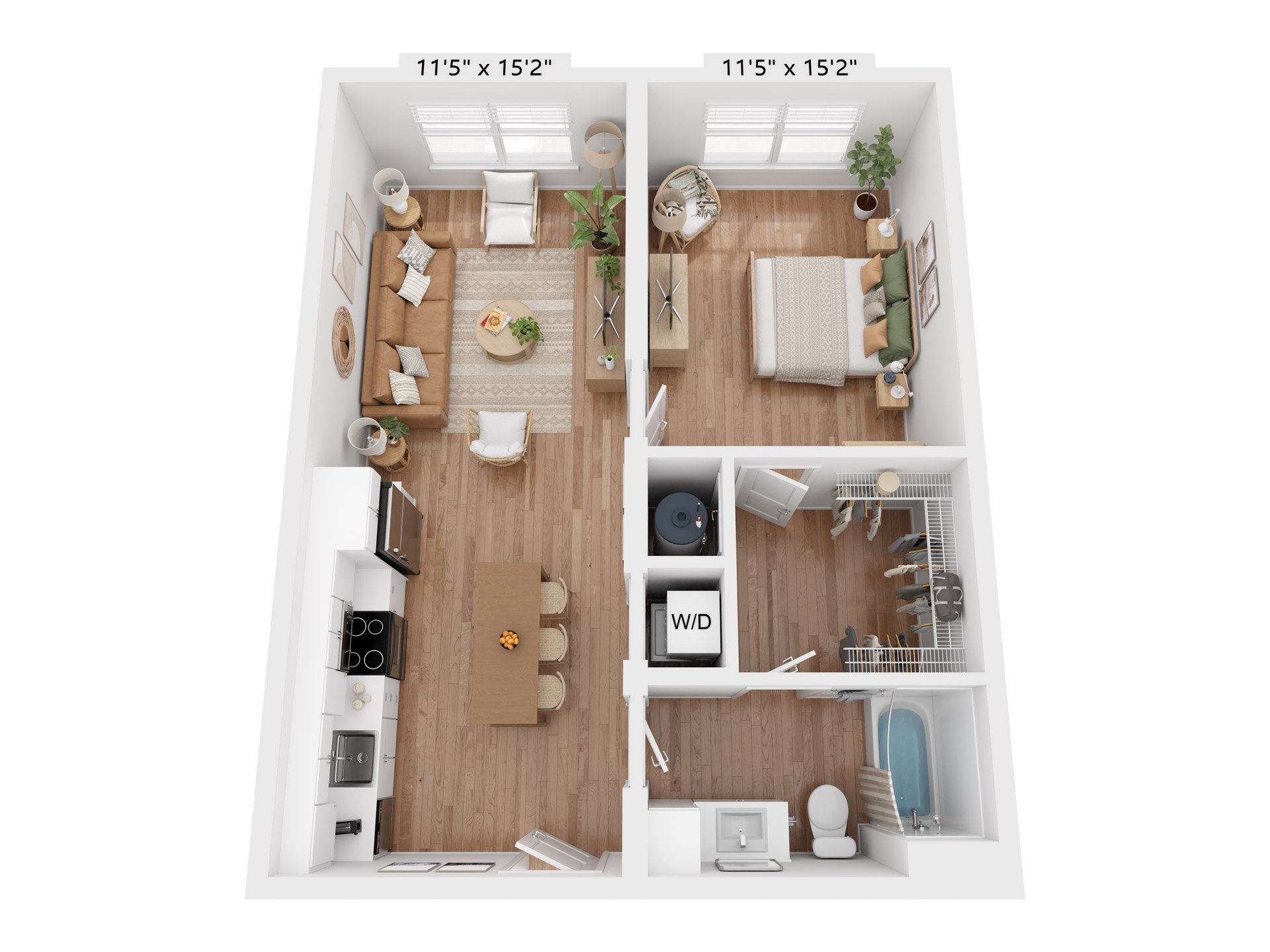 Floor plan map for a three bedroom apartment at Ltd. Findlay in Coraopolis, PA, featuring rooms with dimensions.